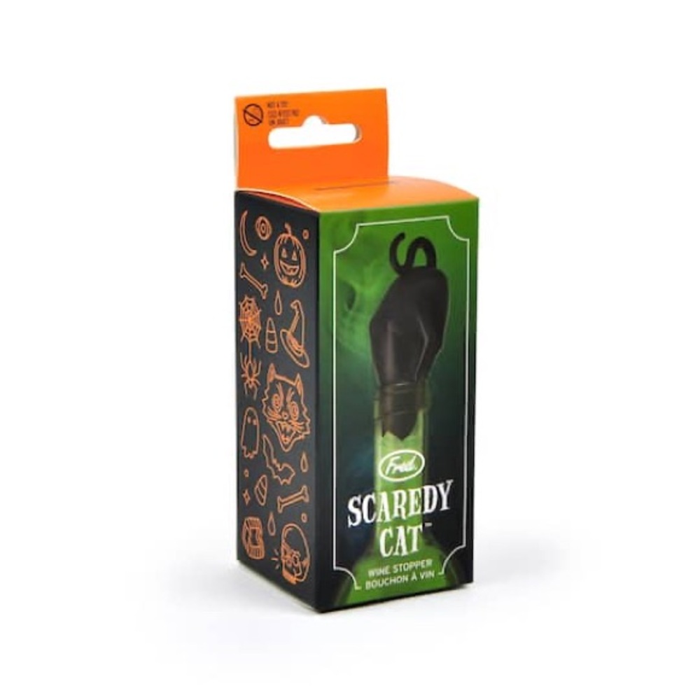 Fred Scaredy Black Cat Funny Gift Wine Bottle Stopper